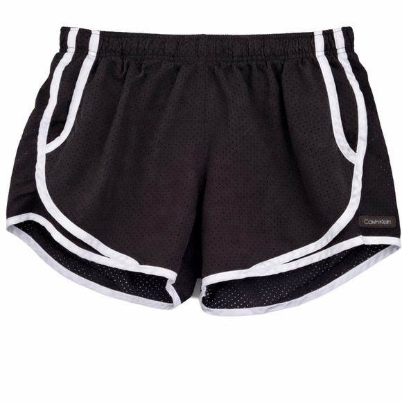 Calvin Klein Pants - Calvin Klein Women's Black Athletic Shorts with White Trim